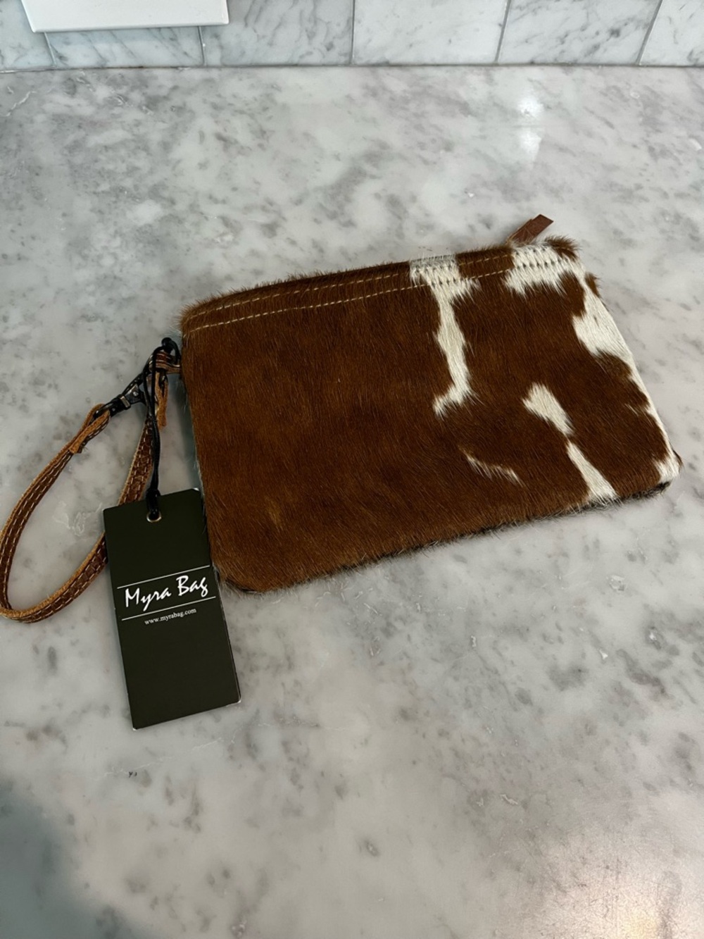 Myra Cowgirl Clutch/Wristlet Wallet
White and Brown